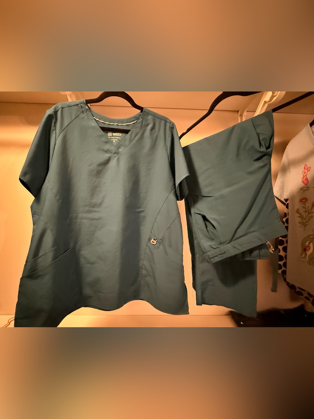 WonderWink Teal Scrub Top and Pants Set